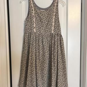 Crisp Japan Beige Pastel Purple Pink Floral Flower Spring Dress